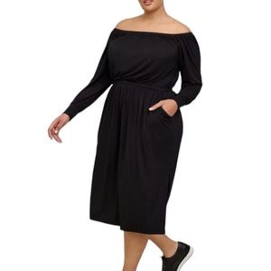 Torrid Comfy Off The Should Midi Dress